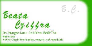 beata cziffra business card